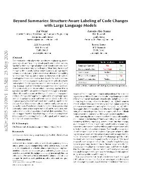 PDF preview for Beyond Summaries: Structure-Aware Labeling of Code Changes with Large Language Models