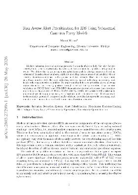 PDF preview for Risk Averse Alert Prioritization for IDS Using Subnormal Gaussian Fuzzy Models