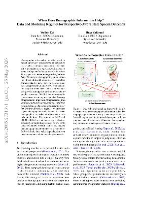PDF preview for When Does Demographic Information Help? Data and Modeling Regimes for Perspective-Aware Hate Speech Detection