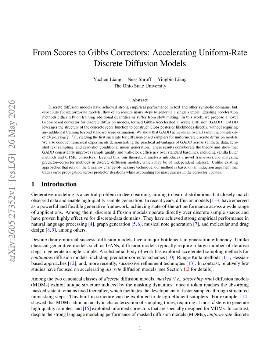 PDF preview for From Scores to Gibbs Correctors: Accelerating Uniform-Rate Discrete Diffusion Models