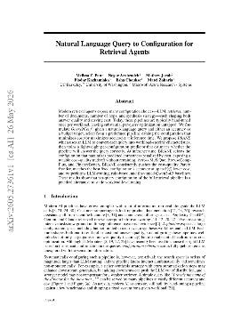PDF preview for Natural Language Query to Configuration for Retrieval Agents