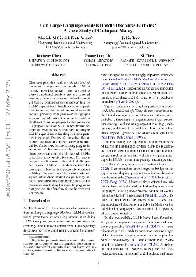 PDF preview for Can Large Language Models Handle Discourse Particles? A Case Study of Colloquial Malay