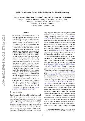PDF preview for Skill-Conditioned Gated Self-Distillation for LLM Reasoning