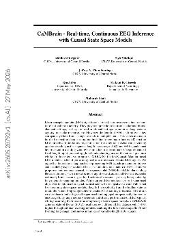 PDF preview for CaMBRAIN: Real-time, Continuous EEG Inference with Causal State Space Models