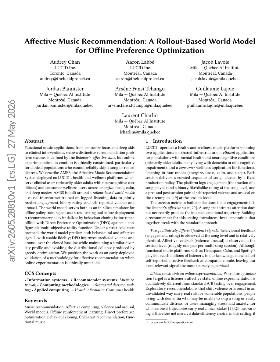 PDF preview for Affective Music Recommendation: A Rollout-Based World Model for Offline Preference Optimization