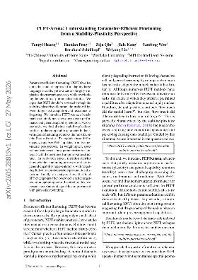 PDF preview for PEFT-Arena: Understanding Parameter-Efficient Finetuning from a Stability-Plasticity Perspective
