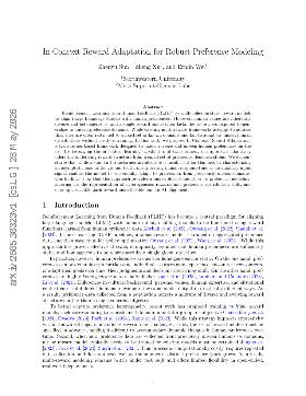 PDF preview for In-Context Reward Adaptation for Robust Preference Modeling