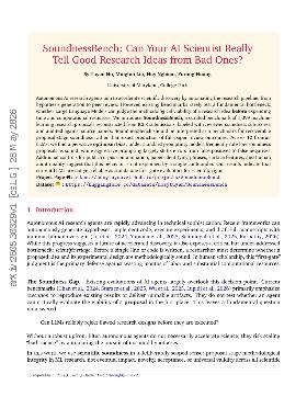PDF preview for SoundnessBench: Can Your AI Scientist Really Tell Good Research Ideas from Bad Ones?