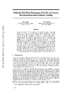 PDF preview for Efficient Test-Time Finetuning of LLMs via Convex Reconstruction and Gradient Caching
