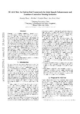 PDF preview for SE-AGCNet: An End-to-End Framework for Joint Speech Enhancement and Loudness Control in Meeting Scenarios