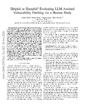 PDF preview for Helpful or Harmful? Evaluating LLM-Assisted Vulnerability Patching via a Human Study