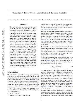PDF preview for Tensorion: A Tensor-Aware Generalization of the Muon Optimizer
