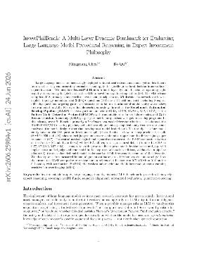 PDF preview for InvestPhilBench: A Multi-Layer Dynamic Benchmark for Evaluating Large Language Model Procedural Reasoning in Expert Investment Philosophy