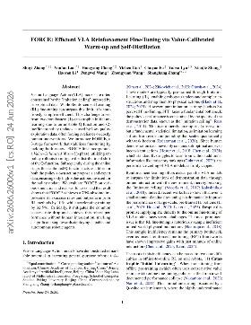 PDF preview for FORCE: Efficient VLA Reinforcement Fine-Tuning via Value-Calibrated Warm-up and Self-Distillation