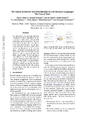 PDF preview for The Tatoxa System for Text Detoxification in Low-Resource Languages: The Case of Tatar
