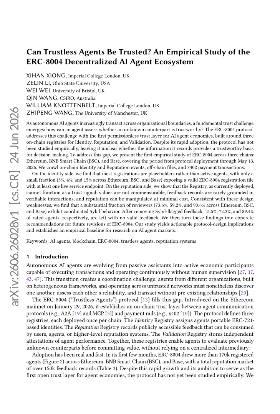 PDF preview for Can Trustless Agents Be Trusted? An Empirical Study of the ERC-8004 Decentralized AI Agent Ecosystem