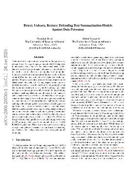 PDF preview for Detect, Unlearn, Restore: Defending Text Summarization Models Against Data Poisoning