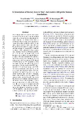 PDF preview for AI translation of literary texts is "fine", but readers still prefer human translations