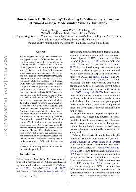 PDF preview for How Robust is OCR-Reasoning? Evaluating OCR-Reasoning Robustness of Vision-Language Models under Visual Perturbations
