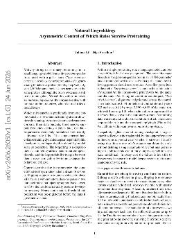 PDF preview for Natural Ungrokking: Asymmetric Control of Which Rules Survive Pretraining