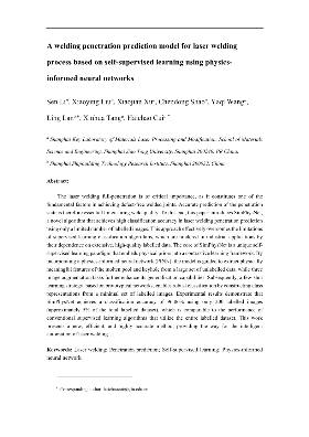 PDF preview for A welding penetration prediction model for laser welding process based on self-supervised learning using physics-informed neural networks