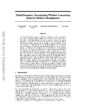 PDF preview for Model Forensics: Investigating Whether Concerning Behavior Reflects Misalignment