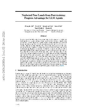 PDF preview for Neglected Free Lunch from Post-training: Progress Advantage for LLM Agents