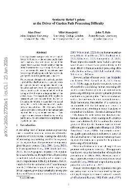 PDF preview for Syntactic Belief Update as the Driver of Garden Path Processing Difficulty