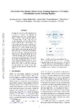 PDF preview for Paved with True Intents: Intent-Aware Training Improves LLM Safety Classification Across Training Regimes