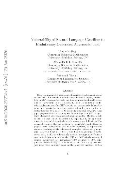 PDF preview for Vulnerability of Natural Language Classifiers to Evolutionary Generated Adversarial Text