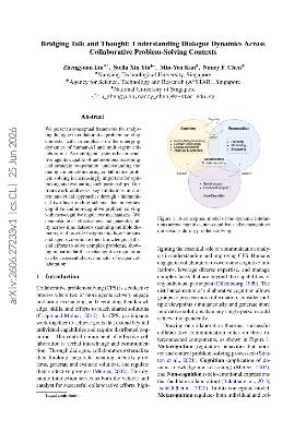 PDF preview for Bridging Talk and Thought: Understanding Dialogue Dynamics Across Collaborative Problem-Solving Contexts