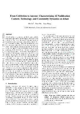 PDF preview for From Celebrities to Anyone: Characterizing AI Nudification Content, Technology, and Community Dynamics on 4chan