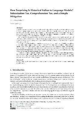 PDF preview for How Surprising Is Historical Italian to Language Models? Tokenization Tax, Comprehension Tax, and a Simple Mitigation