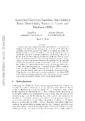 PDF preview for Recovering Governing Equations from Solution Data: Identifiability Bounds for Linear and Nonlinear ODEs