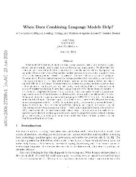 PDF preview for When Does Combining Language Models Help? A Co-Failure Ceiling on Routing, Voting, and Mixture-of-Agents Across 67 Frontier Models