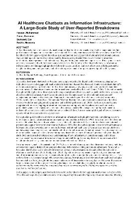 PDF preview for AI Healthcare Chatbots as Information Infrastructure: A Large-Scale Study of User-Reported Breakdowns