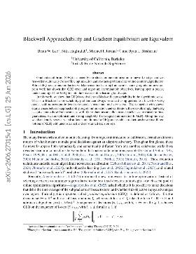 PDF preview for Blackwell Approachability and Gradient Equilibrium are Equivalent