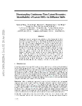 PDF preview for Disentangling Continuous-Time Latent Dynamics: Identifiability of Latent SDEs via Diffusion Shifts