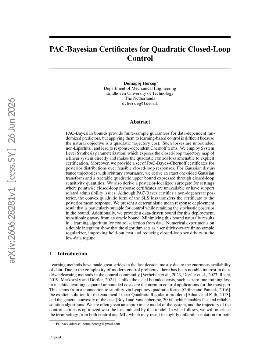 PDF preview for PAC-Bayesian Certificates for Quadratic Closed-Loop Control