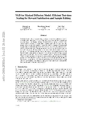PDF preview for VGB for Masked Diffusion Model: Efficient Test-time Scaling for Reward Satisfaction and Sample Editing