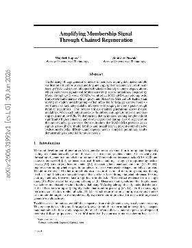 PDF preview for Amplifying Membership Signal Through Chained Regeneration