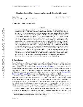PDF preview for Random Reshuffling Dominates Stochastic Gradient Descent
