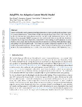 PDF preview for AdaJEPA: An Adaptive Latent World Model