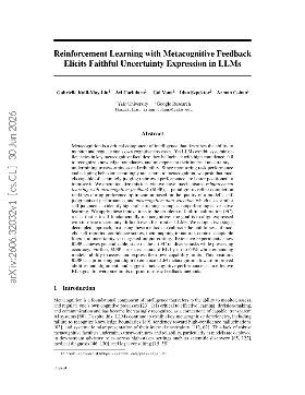 PDF preview for Reinforcement Learning with Metacognitive Feedback Elicits Faithful Uncertainty Expression in LLMs