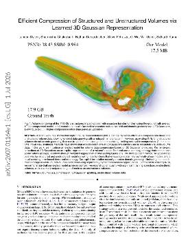 PDF preview for Efficient Compression of Structured and Unstructured Volumes via Learned 3D Gaussian Representation