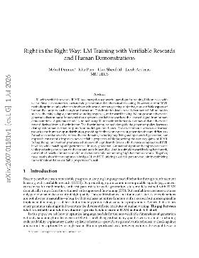 PDF preview for Right in the Right Way: LM Training with Verifiable Rewards and Human Demonstrations