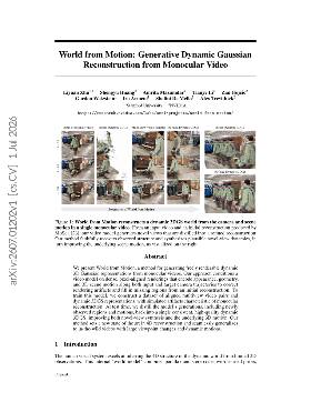 PDF preview for World from Motion: Generative Dynamic Gaussian Reconstruction from Monocular Video