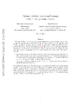 PDF preview for Optimal Stabilizer Testing and Learning with Limited Quantum Memory