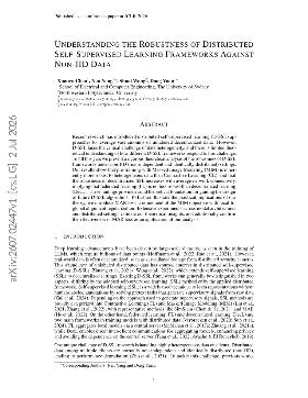 PDF preview for Understanding the Robustness of Distributed Self-Supervised Learning Frameworks Against Non-IID Data