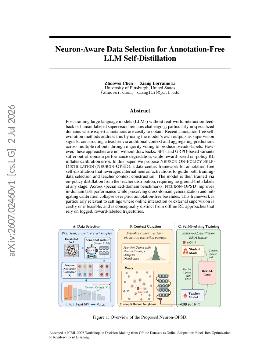 PDF preview for Neuron-Aware Data Selection for Annotation-Free LLM Self-Distillation